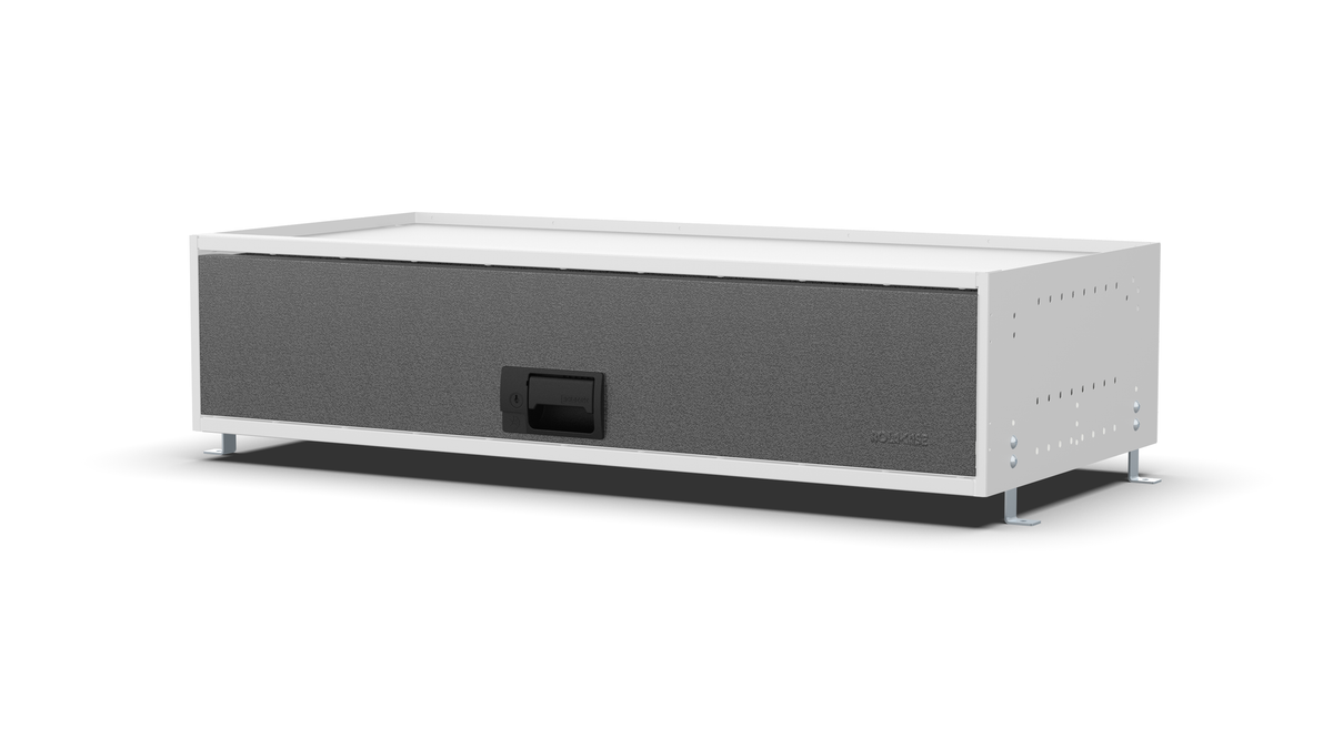 S1010 modular drawer cabinet, 1 deep drawer, 230 mm high, three-quarter front view