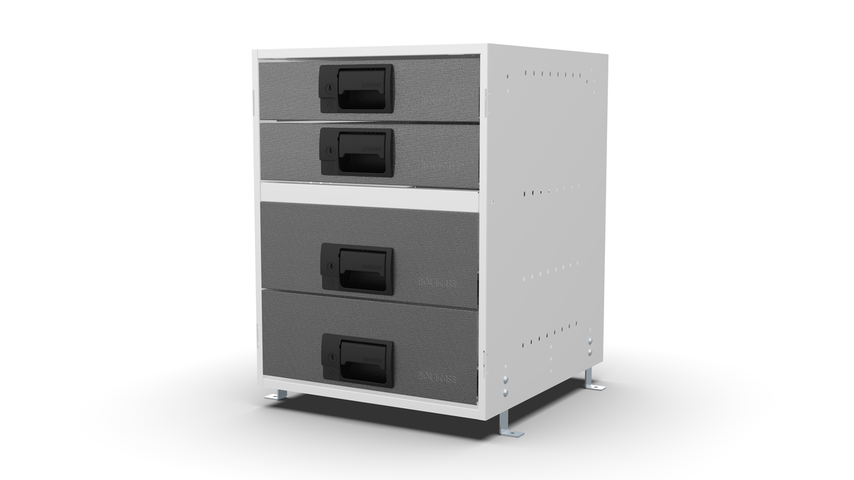 S420 modular drawer cabinet, 2 standard and 2 large drawers, 547 mm high, three-quarter front view