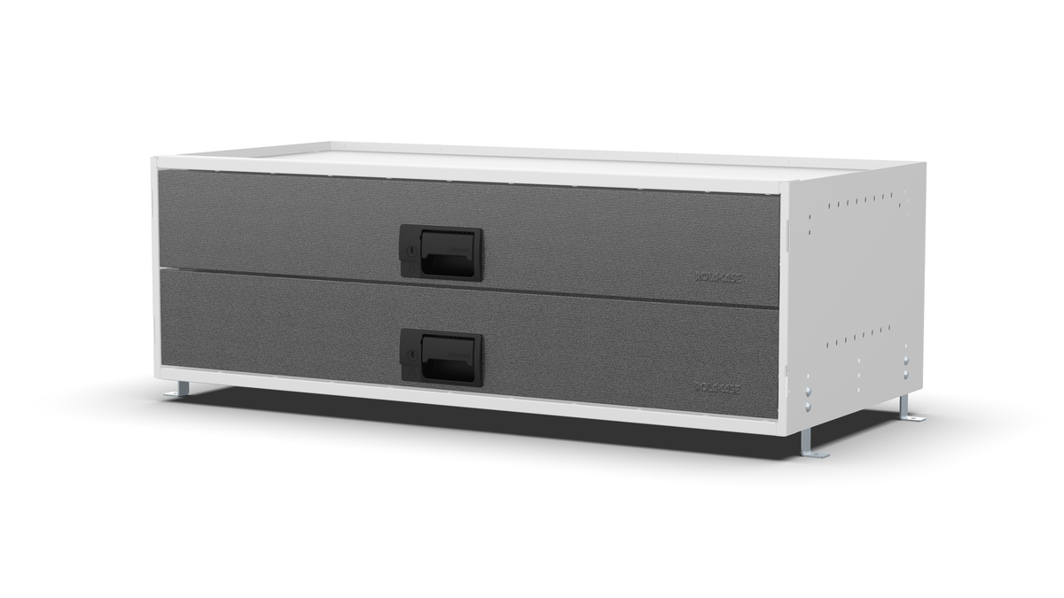 S1010 modular drawer cabinet, 2 large drawers, 325 mm high, three-quarter front view